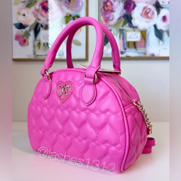 JUICY COUTURE Bag Flawless Dome Satchel - Pink Quilted Hearts
